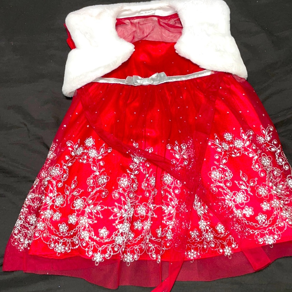 Red and silver dress size 4T by Jona Michelle good condition.